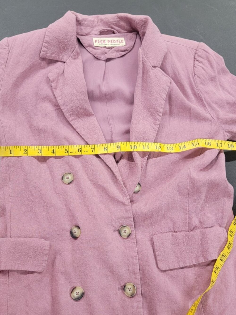 Free People Blazer Double Breasted Olivia Linen Jacket Pink Womens XS Summer - Picture 6 of 7